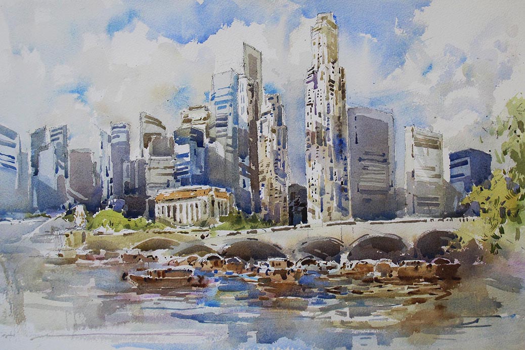Singapore Watercolour Oil Painting Landscape, Figures, Still Life Art